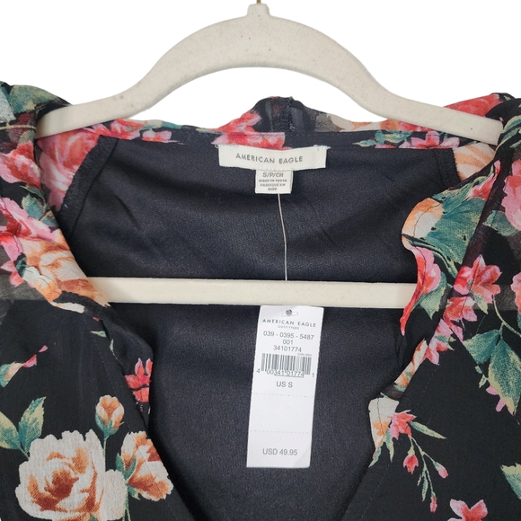 American Eagle Floral Chifon Mini Dress - Picture 4 of 8